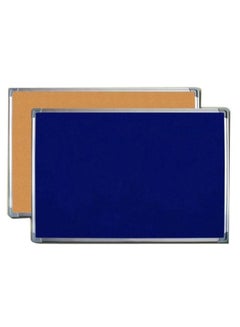 Buy Aluminum Framed Cork Board 60 x 90 centimeter Blue/Brown in UAE