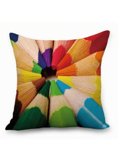 Buy Pencil Printed Cushion Cover Multicolour 45 x 45cm in Saudi Arabia