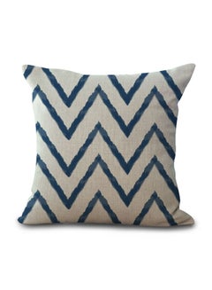 Buy Modern Home Painted Linen Pillowcase Combination Blue/White 45x45x1centimeter in UAE