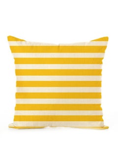 Buy Strips Printed Pillowcase Combination Yellow/White 45x45x1centimeter in UAE