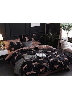 Buy 6-Piece Tiger Printed Duvet Cover Set Cotton Multicolour in UAE