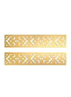 Buy 2-Piece Decorative Wall Art Sticker Set Gold in Saudi Arabia