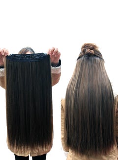 Buy Clip In Natural Human Hair Extension Black in Saudi Arabia