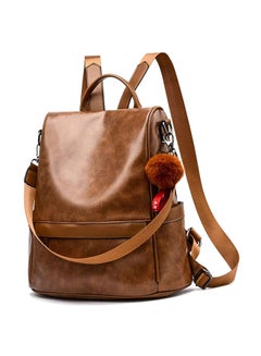 Buy Anti-theft Casual Shoulder Backpack Brown in Saudi Arabia