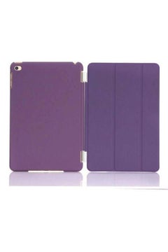 Buy Synthetic Leather Magnetic Thin Case Transparent Smart Hard Back Cover for Ipad Mini Purple in UAE