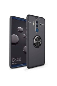 Buy Thin Soft Shockproof Protective And Ring Holder Metal Kickstand For Huawei Mate 10 Pro Case Black in Saudi Arabia