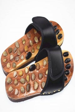 pebble stone foot massage slippers