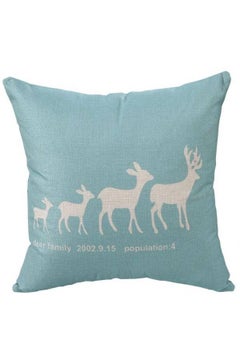 Buy Decorative Cushion Blue/Beige 45x45cm in UAE