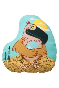 Buy Eagle Printed Cushion Cover polyester Blue/Yellow in UAE