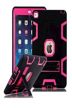 Buy Heavy Duty Hybrid Rugged Drop Proof Defender Case Cover With Stand For iPad Mini iPad Mini 2 With Retina Black/Pink in UAE