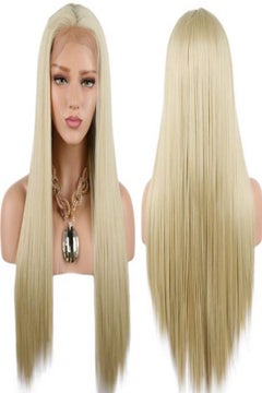 Buy Long Straight Hair Wig Beige 26inch in Saudi Arabia