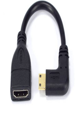 اشتري كابل محول نانوتيك بمنفذ HDMI صغير ذكر قائم الزاوية إلى منفذ HDMI أنثى عادي - أسود في السعودية