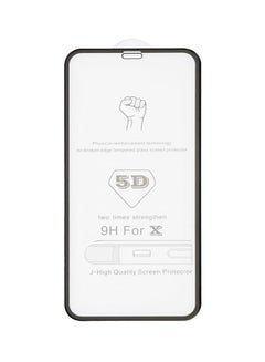 اشتري لاصقة حماية للشاشة من الزجاج المقوّى 5D لهاتف أبل آيفون X أسود في السعودية