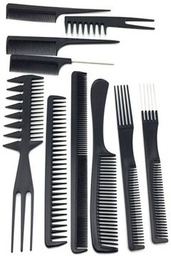 Buy 10-Piece Hair Styling Combs Set Black in UAE