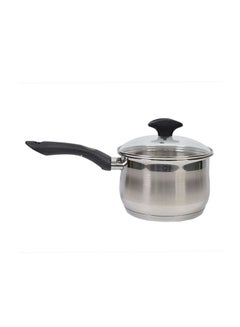 اشتري Joyce Stainless Steel Sauce Pan With Glass Lid Steel 16 Centimeter في الامارات