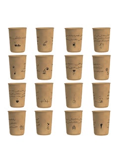 Buy 500-Piece Double Wall Craft  Paper Cup Brown 8ounce in Saudi Arabia