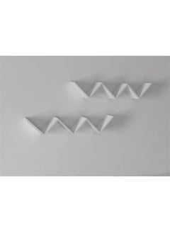 Buy 2-Piece Zig Zag 2'li Decorative Floating Shelves White 128.6x25x20centimeter in UAE