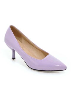 Buy Leather Pull-On Pumps Light Purple in Saudi Arabia