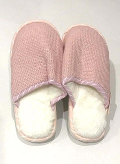 Buy Comfortable Winter Slippers White/Pink 7cm in Saudi Arabia