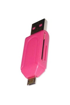 Buy 2-Head USB OTG Card Reader Pink in UAE