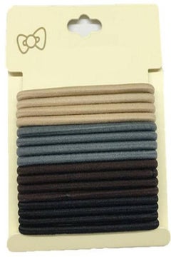 اشتري 16-Piece Elastic Hair Band Set Black/Grey/Beige في الامارات