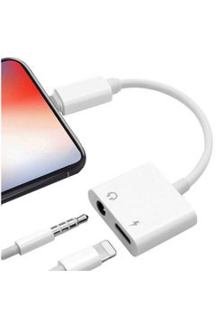 Buy Lightning Jack Headphone And Charger Adaptor White in Egypt
