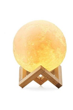 Buy 3D Moon Printed Night Light Gold 13cm in Saudi Arabia