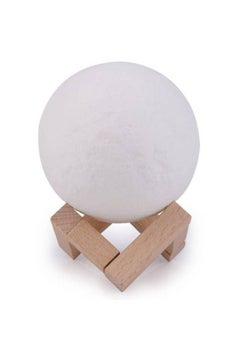 Buy 3D Moon LED Lamp With Stand White/Beige in UAE