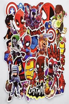 اشتري 100-Piece Superhero Themed Sticker Set في الامارات