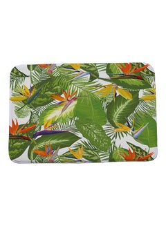 Buy Leaf Printed Anti Slip Bath Mat Multicolour 40 x 60cm in UAE