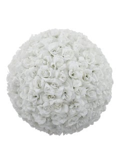 اشتري Artificial Rose Flower Ball أبيض 14 سنتيمتر في الامارات