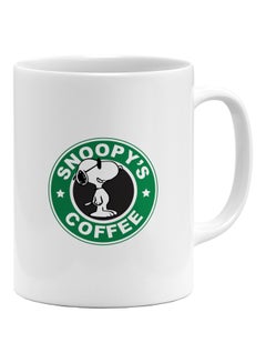 اشتري مج قهوة بطبعة شعار ستاربكس وكلمة "Snoopy" أبيض/ أخضر/ أسود في الامارات