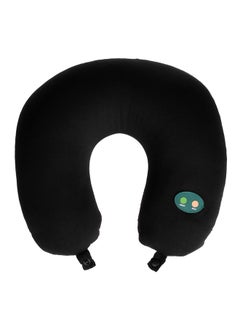 Buy Women Travel Neck Pillow Men U-shaped Solid Color Head Pillows Battery Operated Ergonomic Head Massage Pillow Cotton Black 29*29*10centimeter in UAE