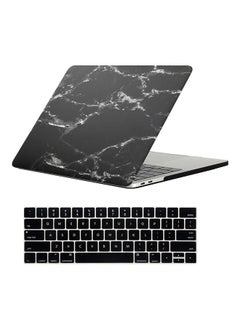 Buy Protective Case Cover With Screen Protector And Keyboard Skin For Apple MacBook Pro Black/White in UAE