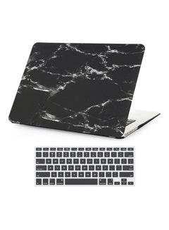 Buy Hard Case Cover With Screen Protector And Keyboard Skin For Apple MacBook Air (A1369/A1466) Black/White in UAE