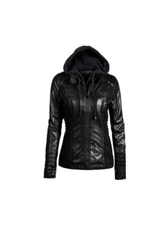 Buy Long Sleeves Hooded Jacket Black in UAE