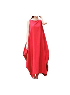 Buy Sleeveless Maxi Dress Red in UAE