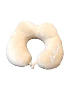 Buy U-Shaped Travel Pillow foam Beige 25x25x10cm in Saudi Arabia