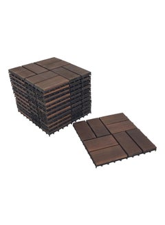 Buy Wooden Floor Tiles Dark Brown in UAE