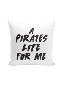 Buy Pirates of the Caribbean Printed Decorative Pillow Black/White 16x16inch in UAE