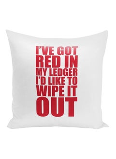 Buy Avengers Quote Printed Throw Pillow White/Red 16x16inch in UAE