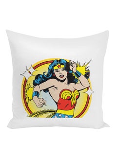 اشتري Wonder Woman Printed Decorative Pillow أبيض/أصفر/أحمر 16x16 بوصة في الامارات