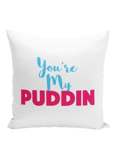 اشتري Puddin Margot Robbie Printed Decorative Pillow بوليستر أبيض / وردي / أزرق 16x16 بوصة في الامارات