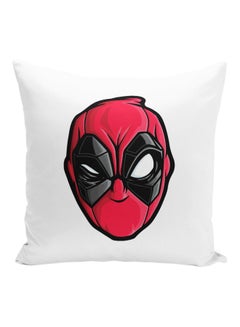 Buy Deadpool Face Mask Printed Decorative Pillow White/Pink/Black 16x16inch in UAE