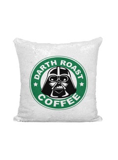 اشتري Starbucks Star Wars Darth Roast Coffee Printed Sequined Throw Pillow فضي / أبيض/أخضر 16x16 بوصة في الامارات