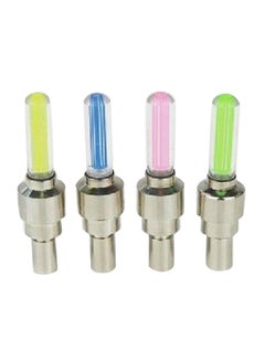 Buy 4-Piece Tyre Wheel Valve Caps Flash Light Set in UAE