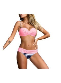 Buy 2-Piece Bikini Pink/White/Blue in UAE