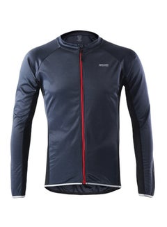 Buy Long Sleeves Sports Cycling Jersey Dark Grey/Red in Saudi Arabia