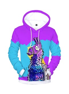 Buy Fortnite 3D Printed Hoodie Pink/Blue in Saudi Arabia