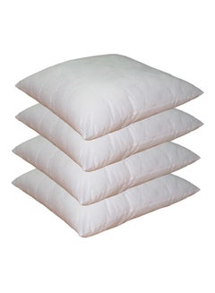 اشتري Pack of 4 Plain Back Cushion بوليستر أبيض 45x45 سنتيمتر في الامارات